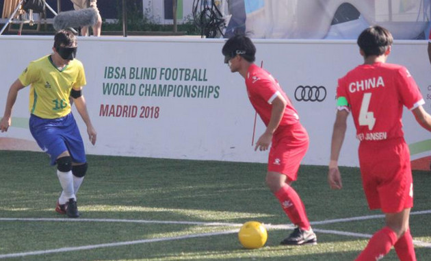 中国队勇夺盲人足球世界杯季军 小组赛力克韩