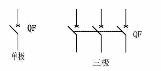 斷路器圖形符號家庭用電路,工業電路,常用的一般有:空氣開關,漏電保護