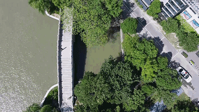 去郊野公園秋遊在環城河步道散步在嘉定看天藍地綠水清