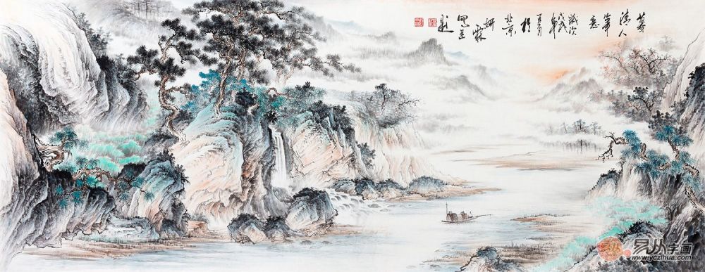 山水画|客厅装饰山水画 峻山秀水美不胜收