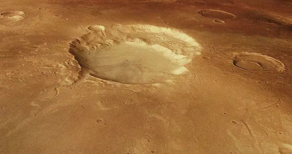 火星上最大的陨石坑图片