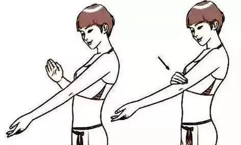 或仰卧位,用左右手虚掌着力,以前臂发力,连续不断地轻微拍打肚脐100次