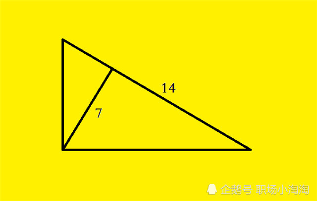 面试官 斜边14 斜边高为7的直角三角形 面积多少 答49被淘汰