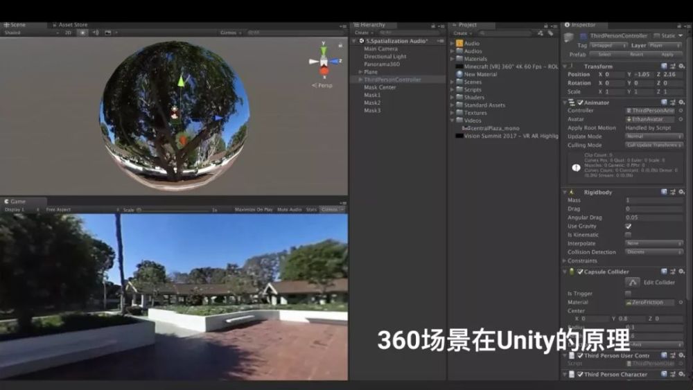 360全景在unity裡實現的原理