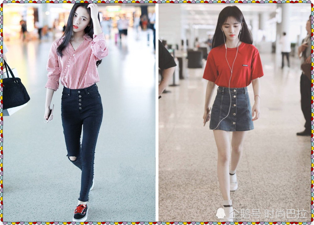 鞠婧祎漫画腿逆天黑色长裤穿成健美裤,159身高