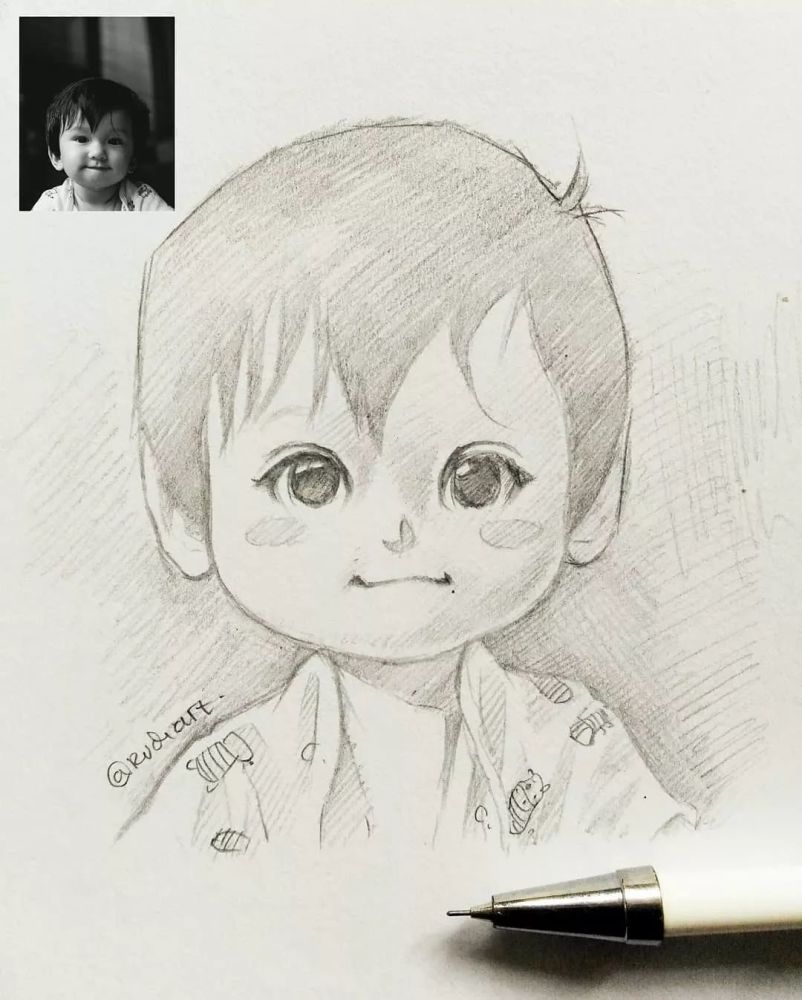 男人,夫妇,婴儿等等都有在他的素描插画作品中不夸笔了,主要是人家的