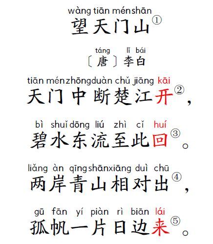 小学生必背古诗75首23望天门山唐61李白