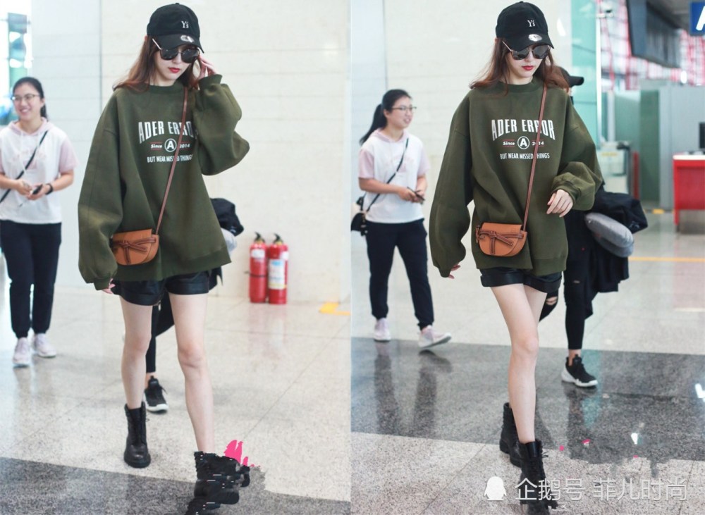 唐嫣也太瘦了,穿皮短裤暴露一双筷子腿,瘦的堪