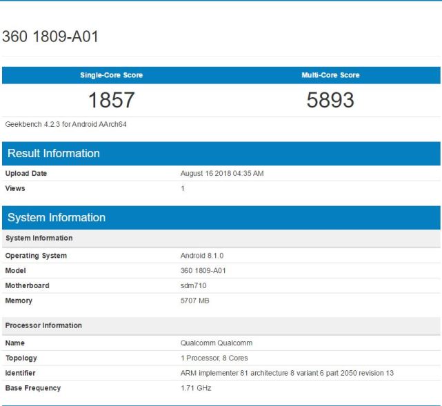 360N7 Pro跑分成绩出炉 骁龙710或1799元起