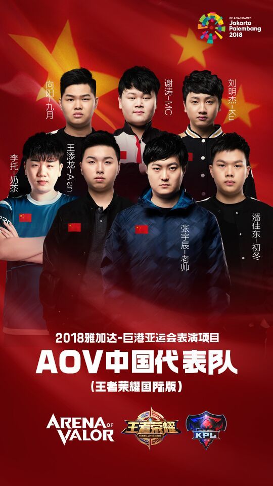 亚运会AOV开赛在即 他们是国家队最强主力阵容