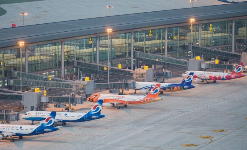 重庆江北国际机场t3a航站楼停机坪