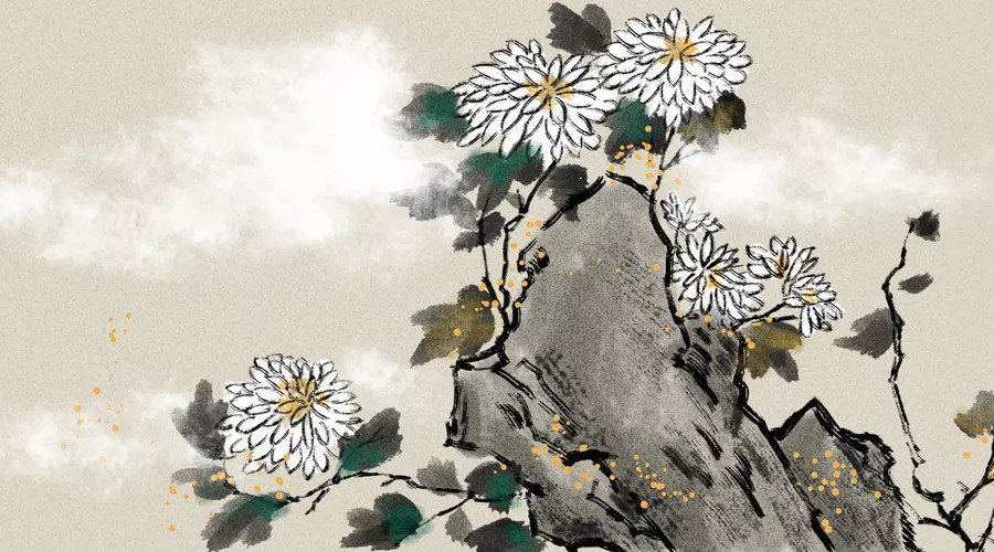 又如"东篱",陶渊明《饮酒》诗有"采菊东篱下,悠然见南山".