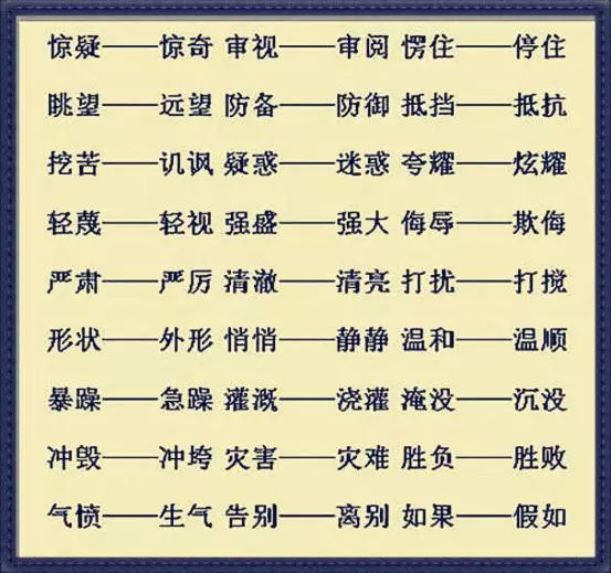 500个近义词 反义词 家有小学生 替孩子收藏打印留着慢慢背 小学生 小学语文 语文
