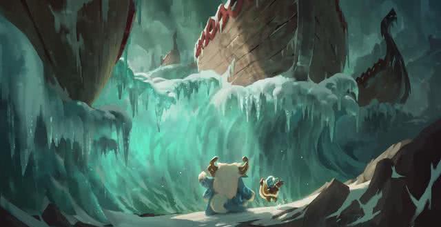 LOL努努和威朗普插画,雪原双子背景彩蛋多多