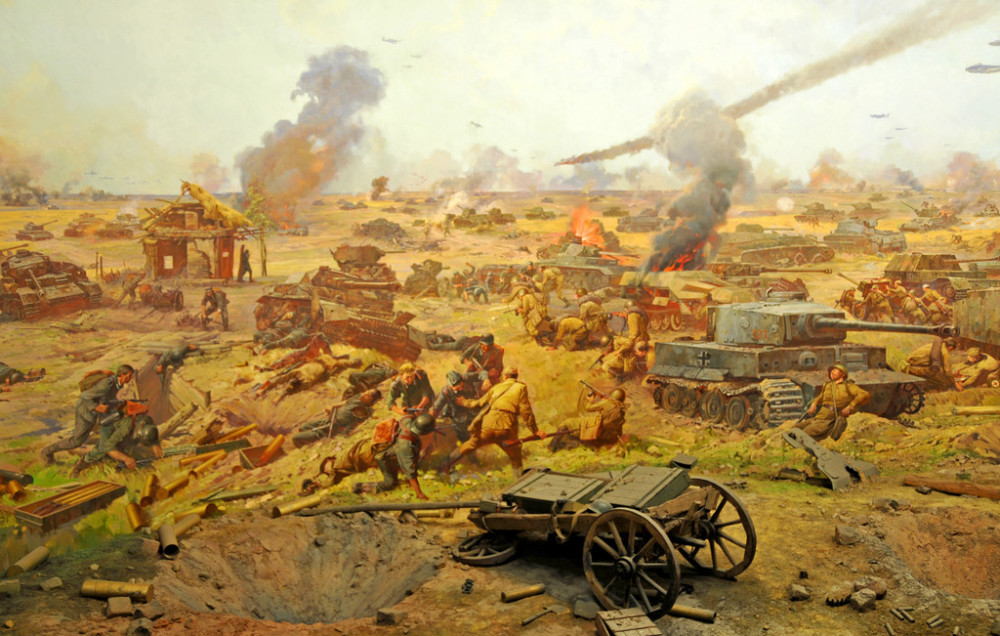 图片:残酷的库尔斯克会战,无数苏军反坦克炮兵战死在炮火弧线上.