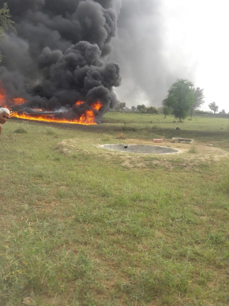 印度空军一架米格27战斗机在印度拉贾斯坦邦