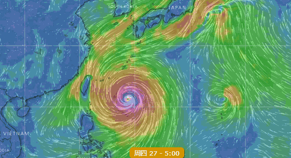 (ec預報9月27日風場圖)