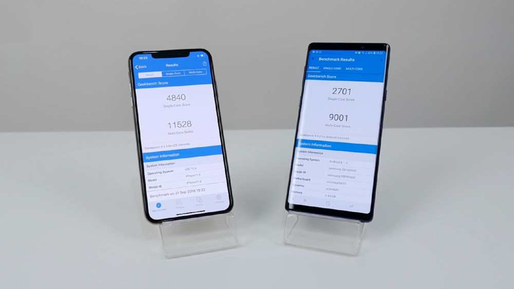速度对比:iPhone XS MAX对战三星Note9