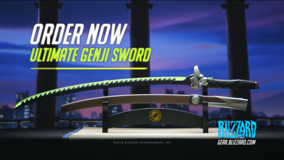 暴雪推出“源氏龙刃”模型刀，售价近1370元，自带音效和灯光