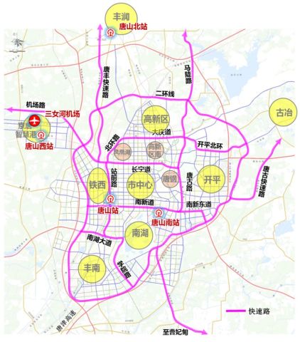 唐山规划16条快速路,在主城区及周边形成内环