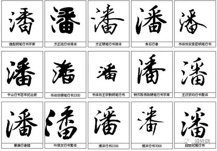 潘字的100种写法潘家人不要错过