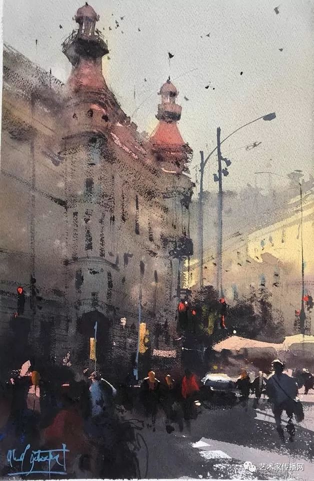 澳大利亚大师的水彩风景高级灰干脆利落美极了