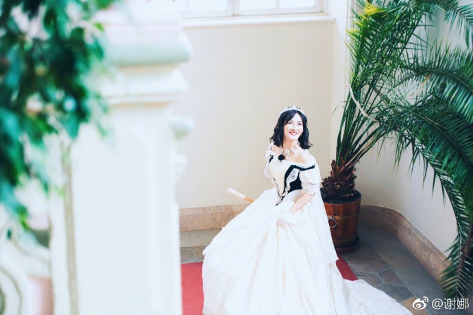 谢娜深夜晒茜茜公主look高贵优雅魅力四射组图