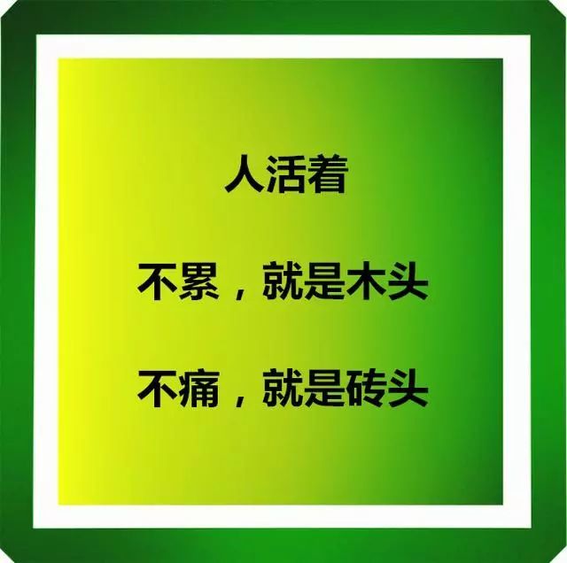 人活着,不累就是木头,不痛就是砖头
