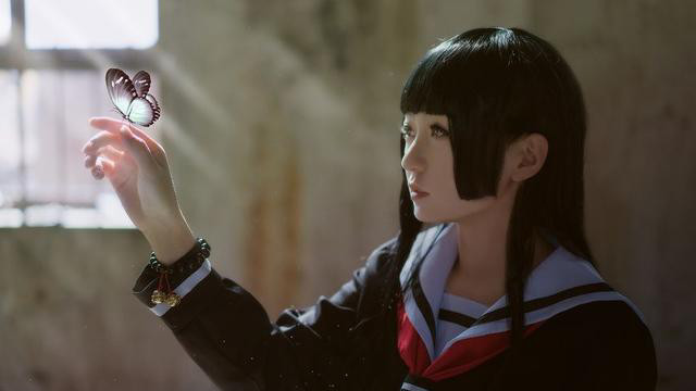 地狱少女小爱cos赏析:这个世界上,真的有地狱少女吗?