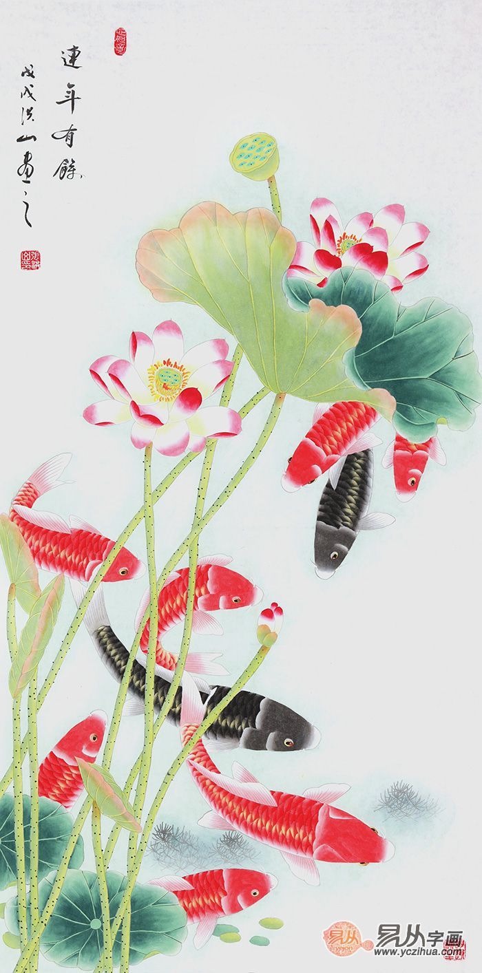 玄关|迎门玄关墙就得挂这样的花鸟画 有颜又吉祥