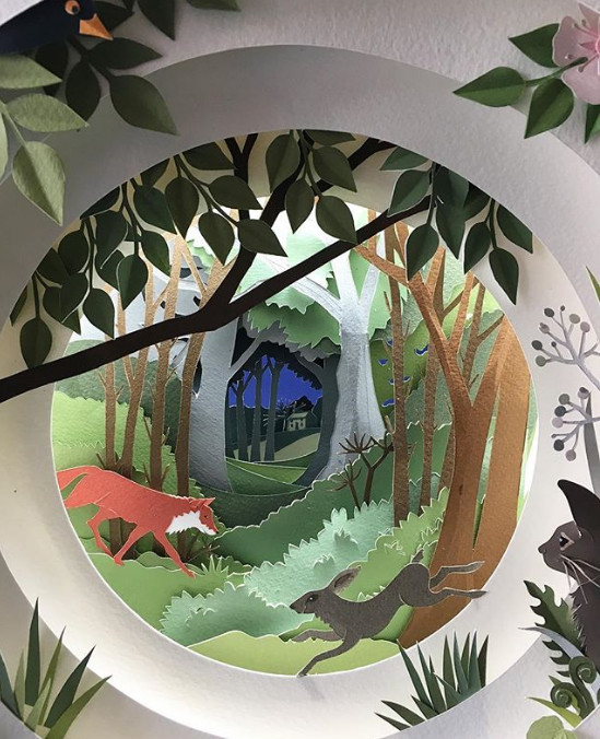 她用剪纸讲故事 美丽的森林让人向往