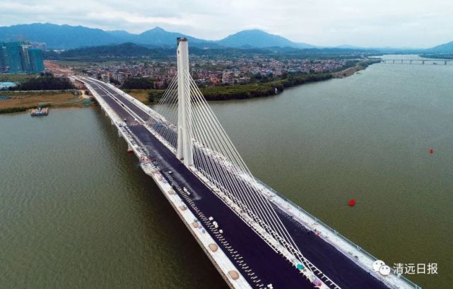 北江四桥已完成总工程量95%!现正进行绿化,灯光等建设