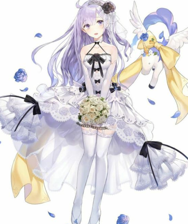 二次元动漫壁纸:花嫁少女,婚纱很漂亮