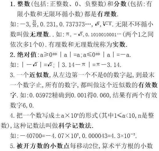 32个重要的初中数学公式定理