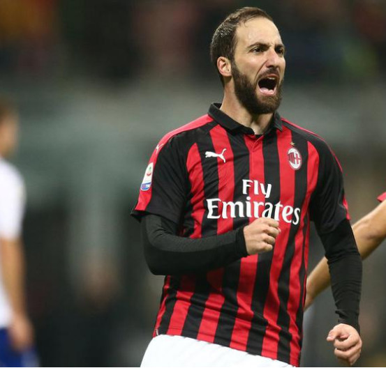 米兰伊布后7年最强攻击线:伊瓜因火力全开 奇