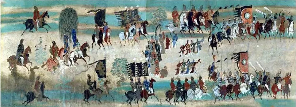 《张议潮统军出行图》