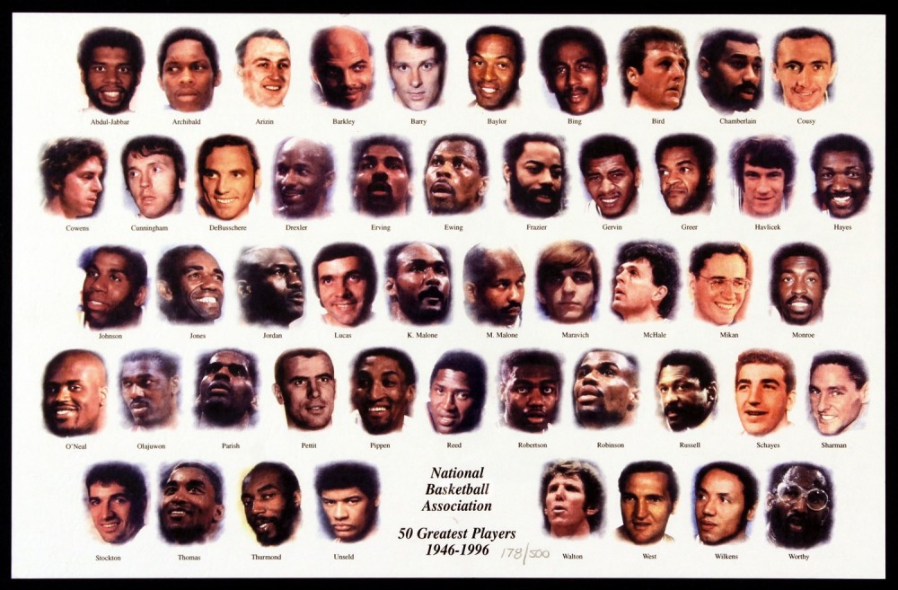 22年前NBA评选50大巨星 经典合影照却少3人