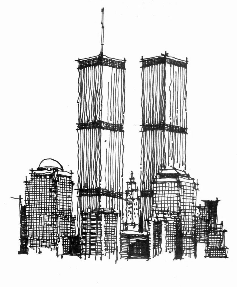 参考《外建史》,他画了74幅建筑手绘