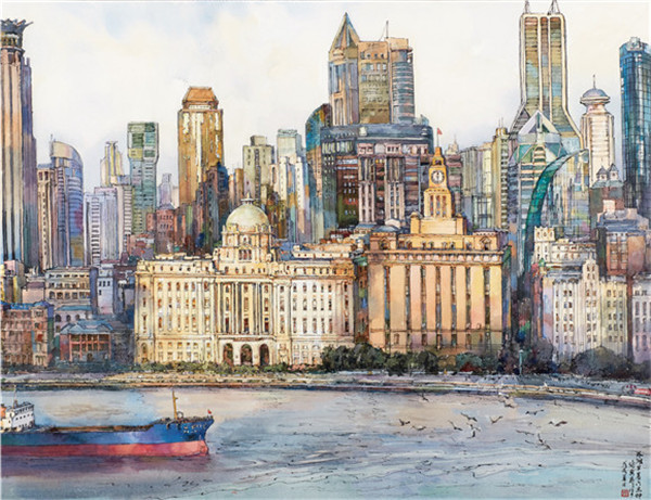 粉画工作委员会,东外滩艺术空间承办的"2018上海水彩,粉画作品展"昨天