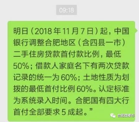 合肥二手房贷款额度收缩,首付5成起?!多地首套