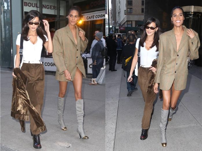 维密试装辛迪布鲁纳同框贝拉,2米大长腿实力吊打"网红维密"