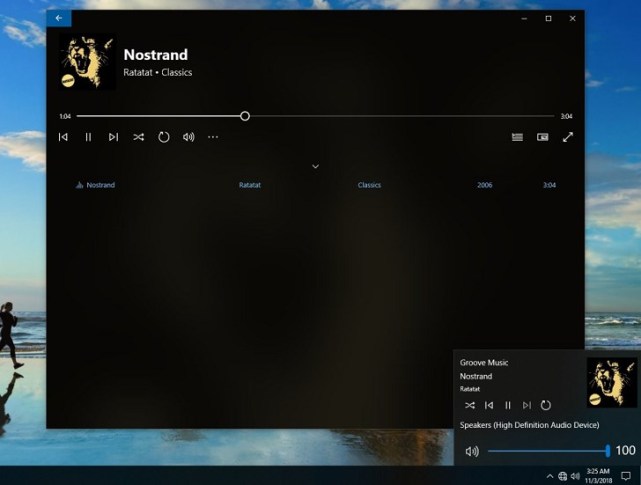 Win10新版音乐控制更新 不会挡大块屏幕了 Win10 Windows10 Windows