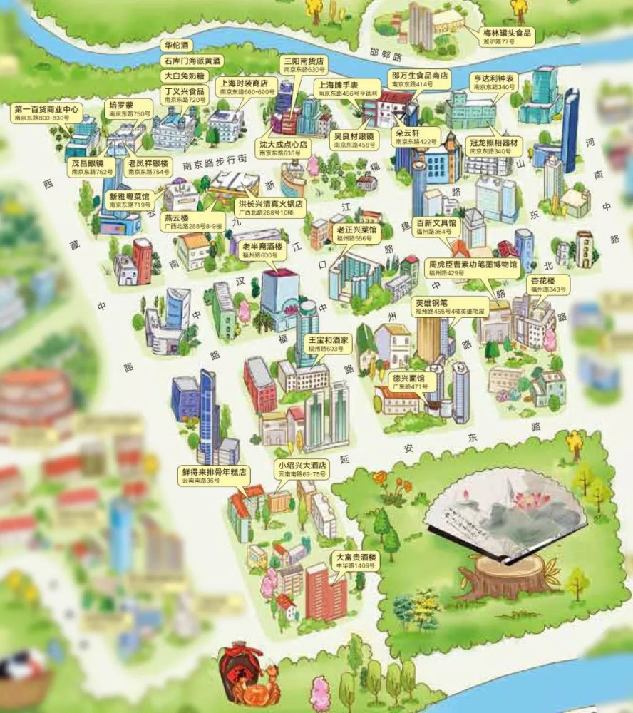 赶紧收藏手绘地图带你逛遍上海老字号