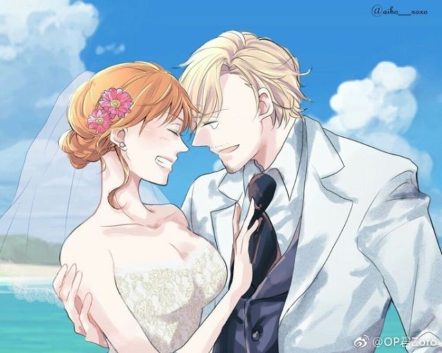 海贼王:山治和娜美合拍婚纱照配一脸,网友:我同意这门亲事