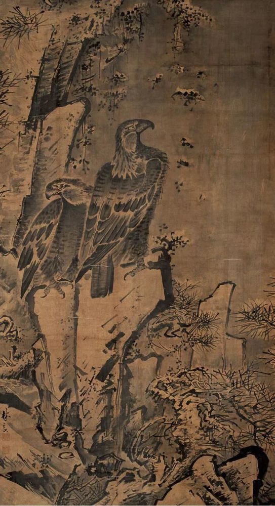 《双鹰图《画鹰图《灌木集禽图《灌木集禽图(局部)林良《松鹤