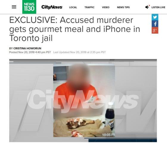 气愤!加拿大犯罪率破纪录,犯人却在牢里吃龙虾