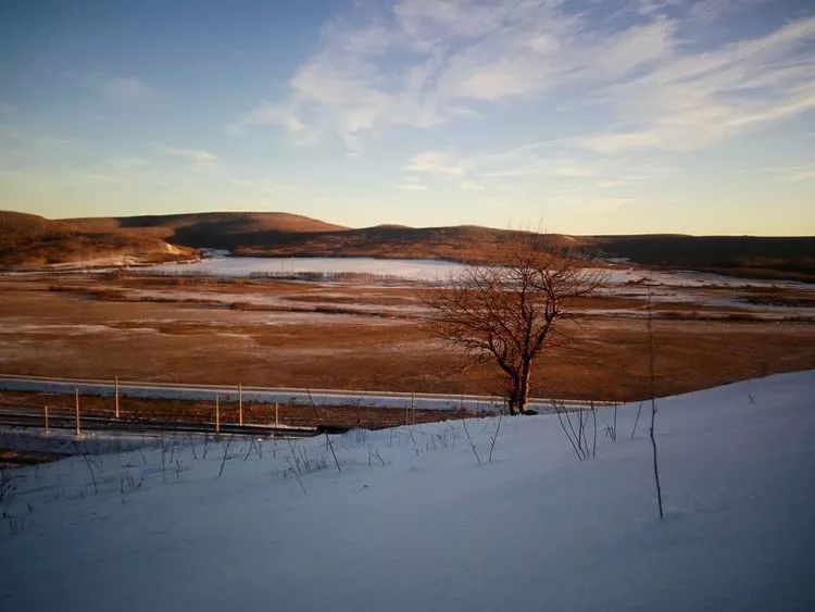 呼伦贝尔博克图小镇的冬季景色