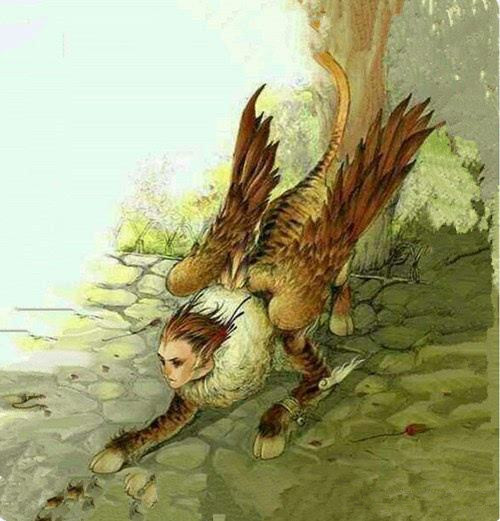 大荒中人面虎身的怪物,牙齿有一丈多长