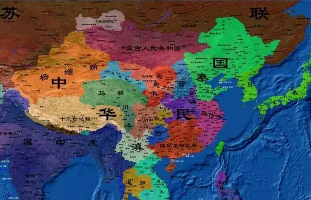 北洋军阀割据图,河南周边各省均被军阀占据,为