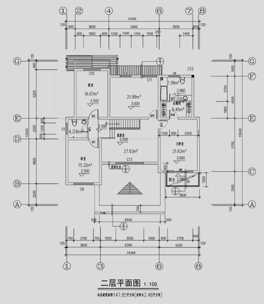 开间14米,进深15米的户型图纸推荐,住着舒服生活真是美!